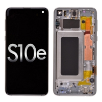 Samsung Galaxy S10e G970 OLED Screen Display with Digitizer Touch Panel and Bezel Frame (Black Frame) - Prism Black