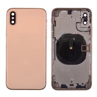 iPhone XS Back Housing with Small Parts installed (High Quality) - Gold