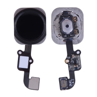 Home Button with Flex Cable Ribbon and Home Button Connector for iPhone 6/ 6 Plus (High Quality) - Black