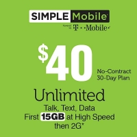 Simple Mobile $40 Unlimited Talk, Text & Data (30 days)
