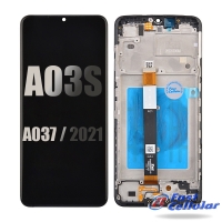 LCD Screen Digitizer Assembly for Samsung Galaxy A03S (2021) A037U (for America Version) - Black (With Frame)