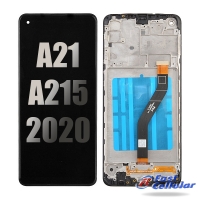 Samsung Galaxy A21 (2020) A215U LCD Screen Digitizer Assembly - Black - (With Frame)