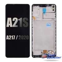LCD Screen Digitizer Assembly with Frame for Samsung Galaxy A21S (2020) A217 - Black