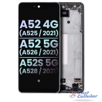 LCD Screen Digitizer Assembly With Frame for Samsung Galaxy A52 5G (2021) A526 - Awesome Black (INCELL Plus)