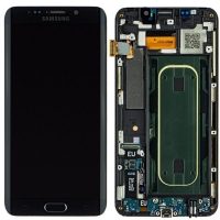 Samsung Galaxy S6 Edge+ Plus G928 LCD Screen Display with Digitizer Touch Panel with charging port and frame - Black Sapphire