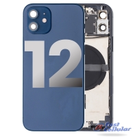 Apple iPhone 12 Back Housing with Small Parts Pre-installed if it is broken- Blue