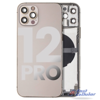 Back Housing with Small Parts Pre-installed for iPhone 12 Pro (for America Version) - Gold A2406 A2407 A2408 A2341