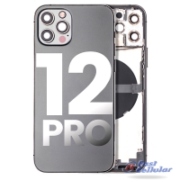 Back Housing with Small Parts installed for iPhone 12 Pro (for America Version)(with Logo original) Pre-owned - Graphite