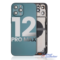 Back Housing with Small Parts Pre-installed for iPhone 12 Pro Max (for America Version) - Pacific Blue A2410 A2411 A2412 A2342.