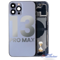 BACK HOUSING with SMALL COMPONENTS PRE-INSTALLED COMPATIBLE FOR IPHONE 13 PRO MAX (US VERSION) (Sierra Blue) A2643 A2484 A2641 A2644 A2645.