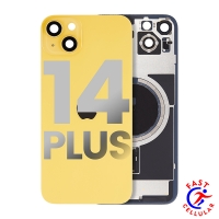 BACK GLASS WITH STEEL PLATE WITH MAGSAFE MAGNET PRE-INSTALLED COMPATIBLE FOR IPHONE 14 PLUS (YELLOW)