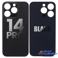 For Apple iPhone 14 Pro back glass (Large Camera Hole) (Black)