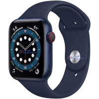 Apple Watch Series 6 GPS-Cellular, 44mm Blue Aluminum Case with Deep Navy Sport Band (Pre-owned)