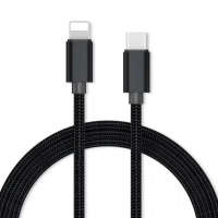 Travel - USB-C to Lightning Cable (High Quality 1m) - Black