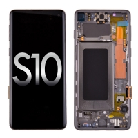 Samsung Galaxy S10 G973 OLED Screen Display with Digitizer Touch Panel and Bezel Frame - Prism Black