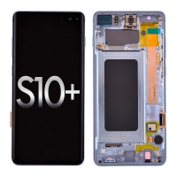 Samsung Galaxy S10 Plus G975 OLED Screen Display with Digitizer Touch Panel and Bezel Frame (Blue Frame) - Prisma Blue