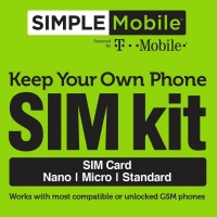 Simple Mobile 3-in-1 Nano Micro and Standard Sim Card A monthly service plan is required for activation